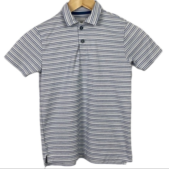 Nordstrom Boys Performance Stripe Pique Polo Shirt Size Medium (8/10) - Picture 1 of 4